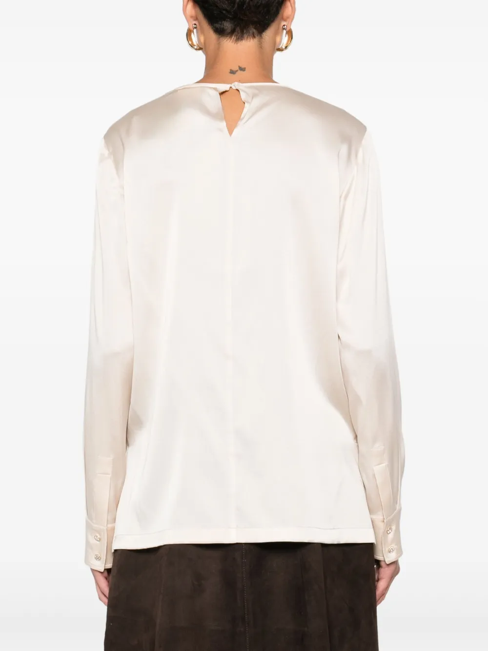 Max Mara Blouse met lange mouwen Beige