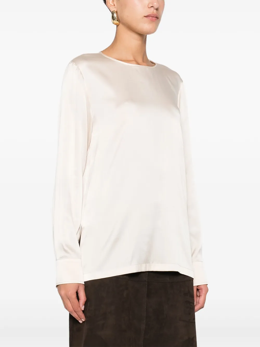 Max Mara Blouse met lange mouwen Beige