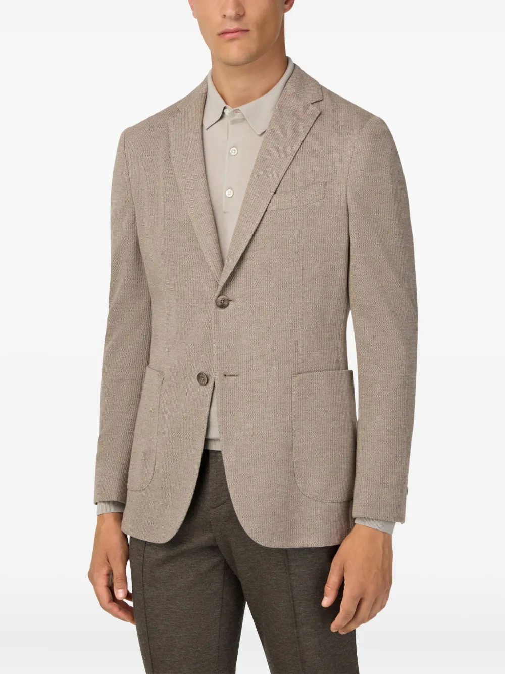 Boggi Milano Blazer met textuur Beige