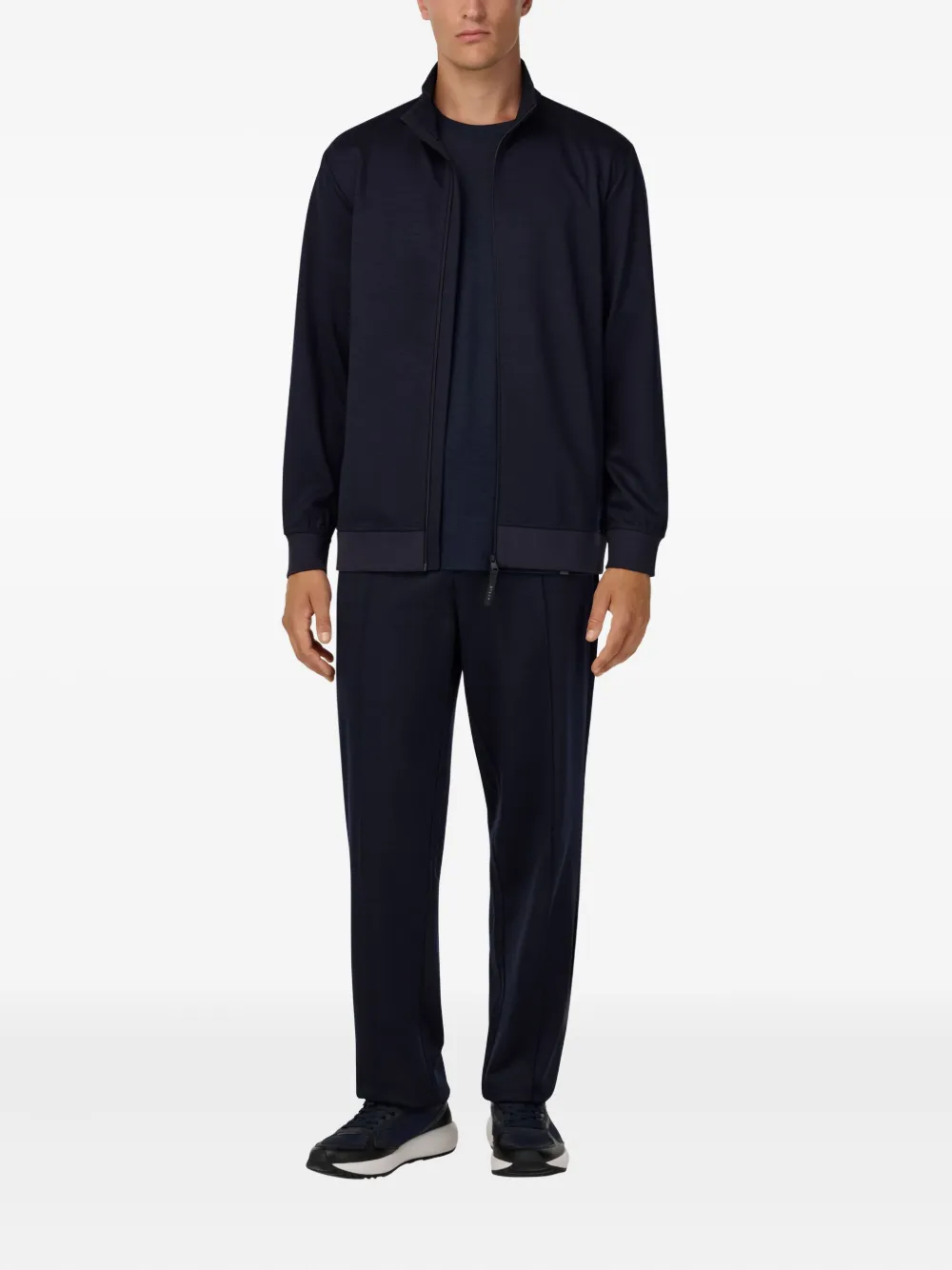 Boggi Milano high-neck zipped sweatshirt - Blauw