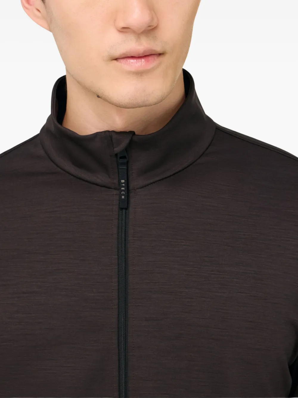 Boggi Milano Sweater met rits Bruin