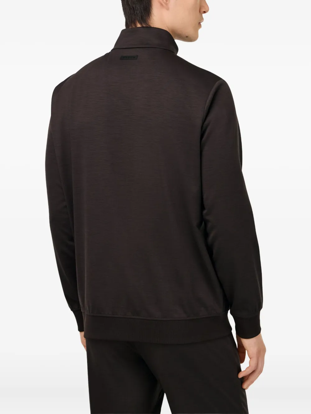 Boggi Milano Sweater met rits Bruin