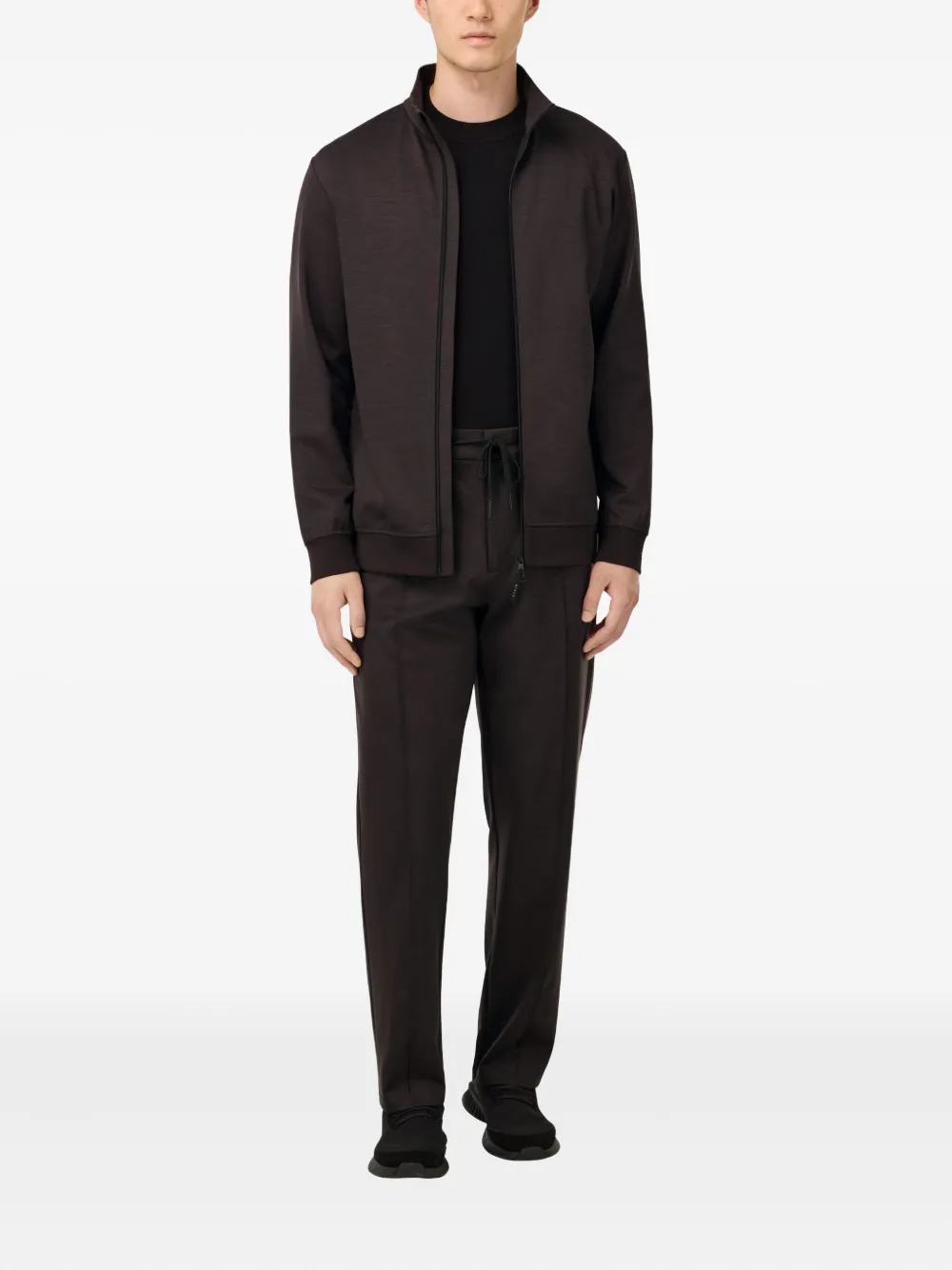 Boggi Milano high-neck zipped sweatshirt - Bruin