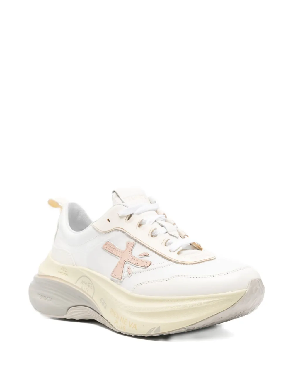 Premiata Hull Logo-patch Platform Sneakers In White