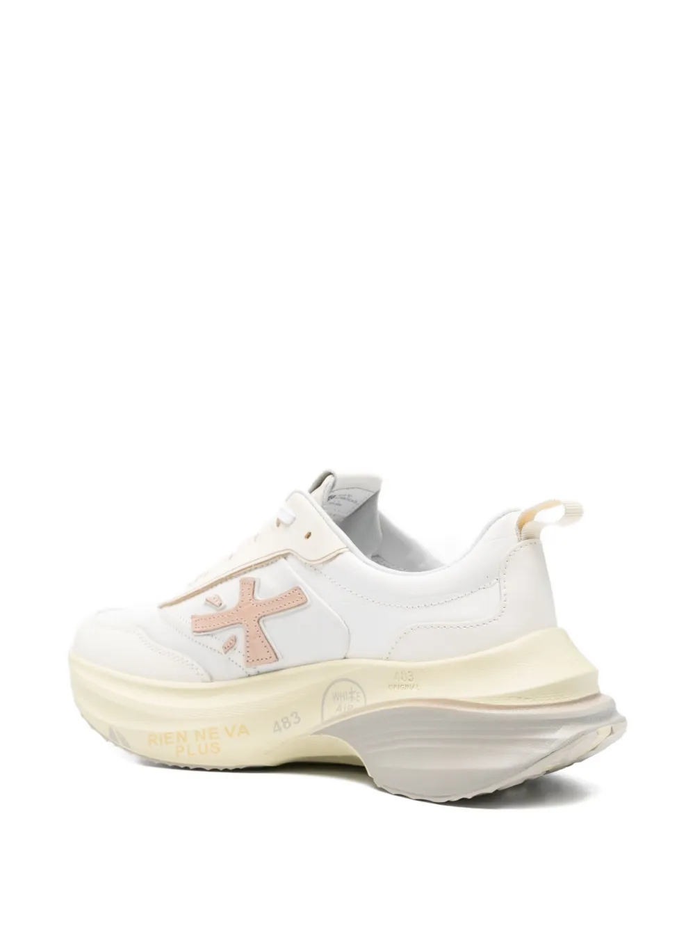 Premiata Hull logo-patch platform sneakers White