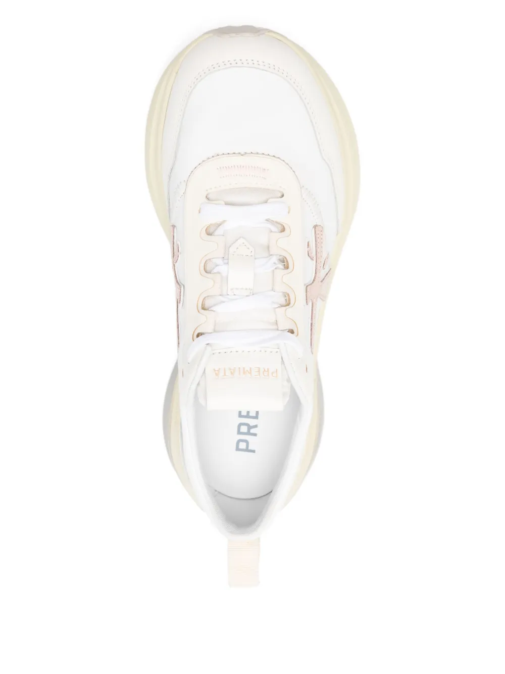 Premiata Hull logo-patch platform sneakers White