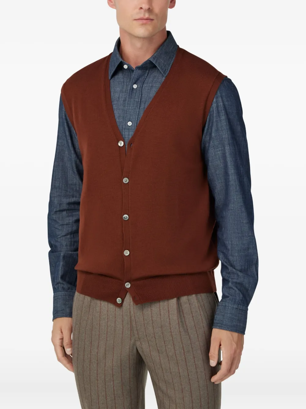 Boggi Milano Wollen gilet Rood