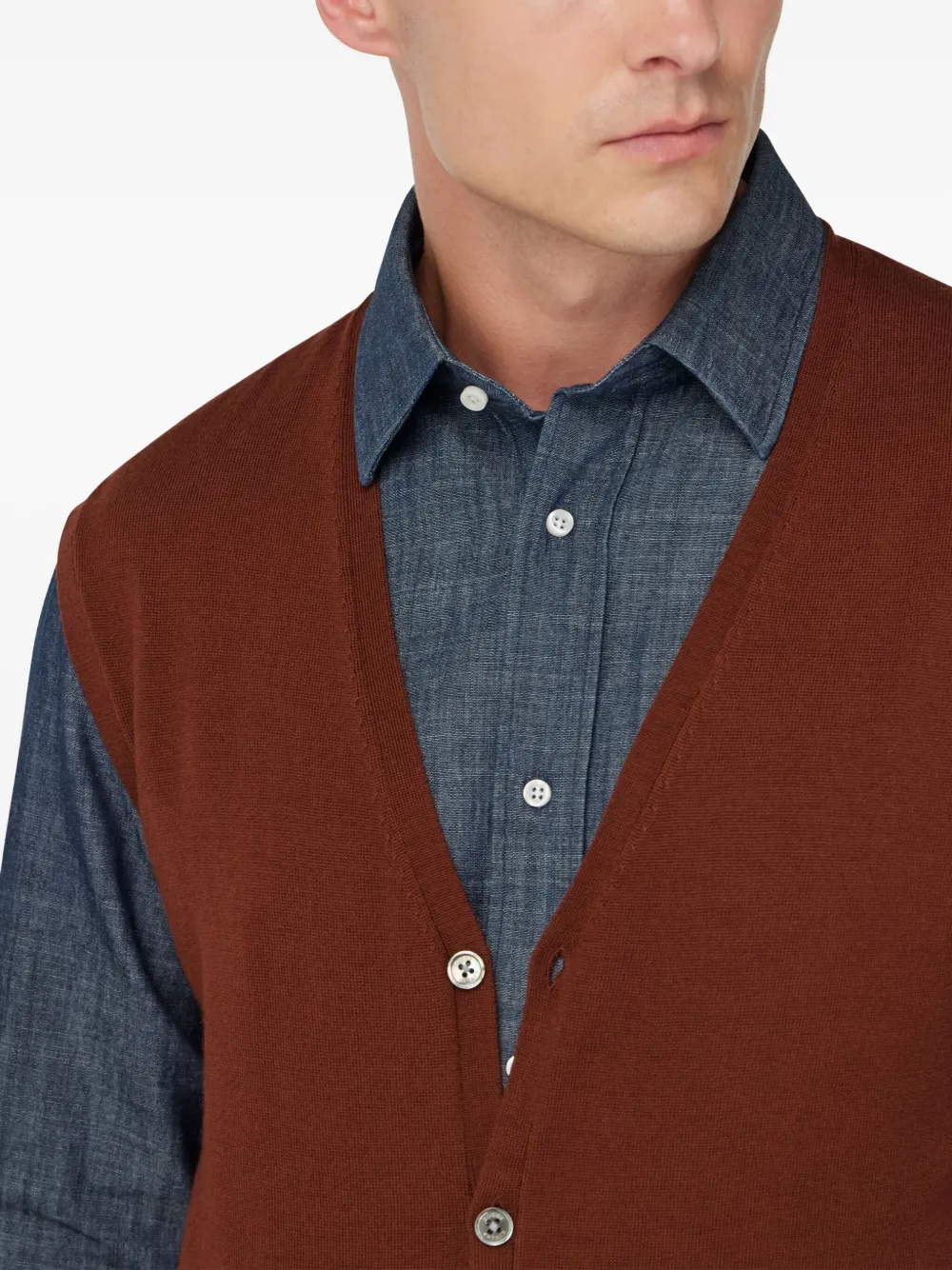 Boggi Milano Wollen gilet Rood