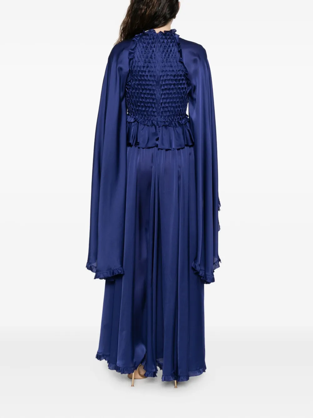 Zimmermann Hypnotic Smocked Flutter Dress In Blue