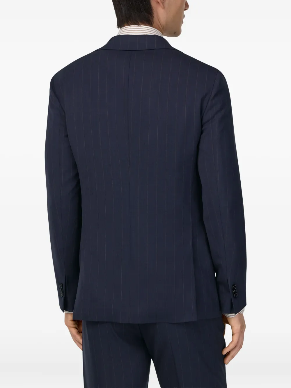 Boggi Milano Pinstripe Suit In Pure Travel Wool In Blue