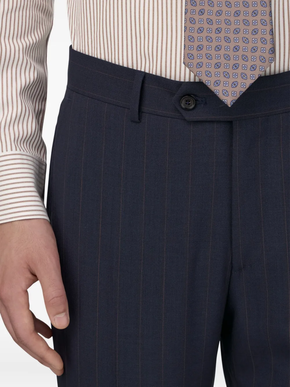 Boggi Milano Pinstripe Suit In Pure Travel Wool In Blue