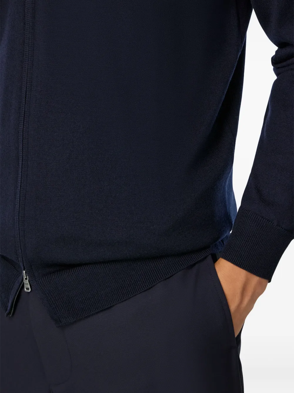 Boggi Milano Wollen vest met rits Blauw