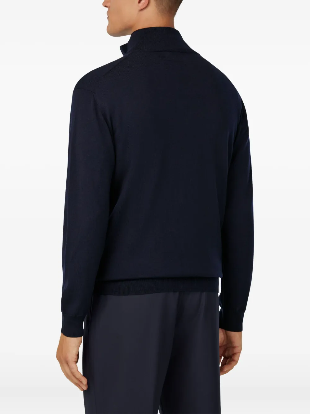 Boggi Milano Wollen vest met rits Blauw