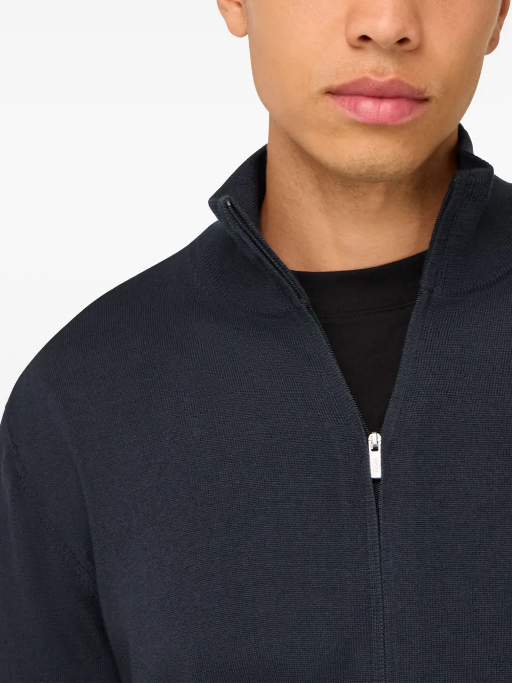 Boggi Milano Wollen trui met rits Blauw