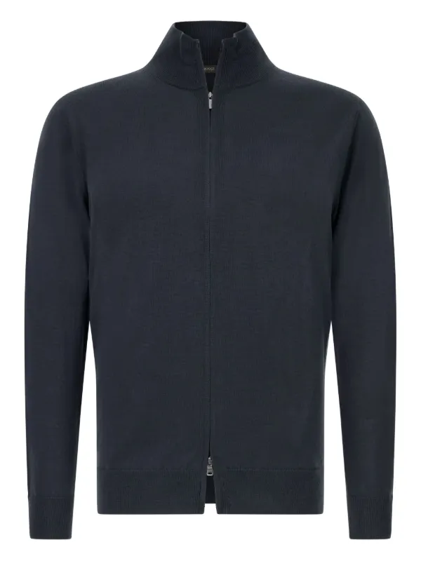 Boggi Milano full-zip Wool Sweater Blue FARFETCH BH