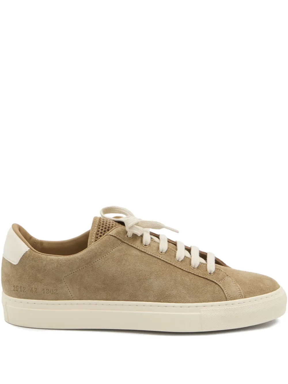 Common Projects Suède sneakers met patroon op de tong Beige
