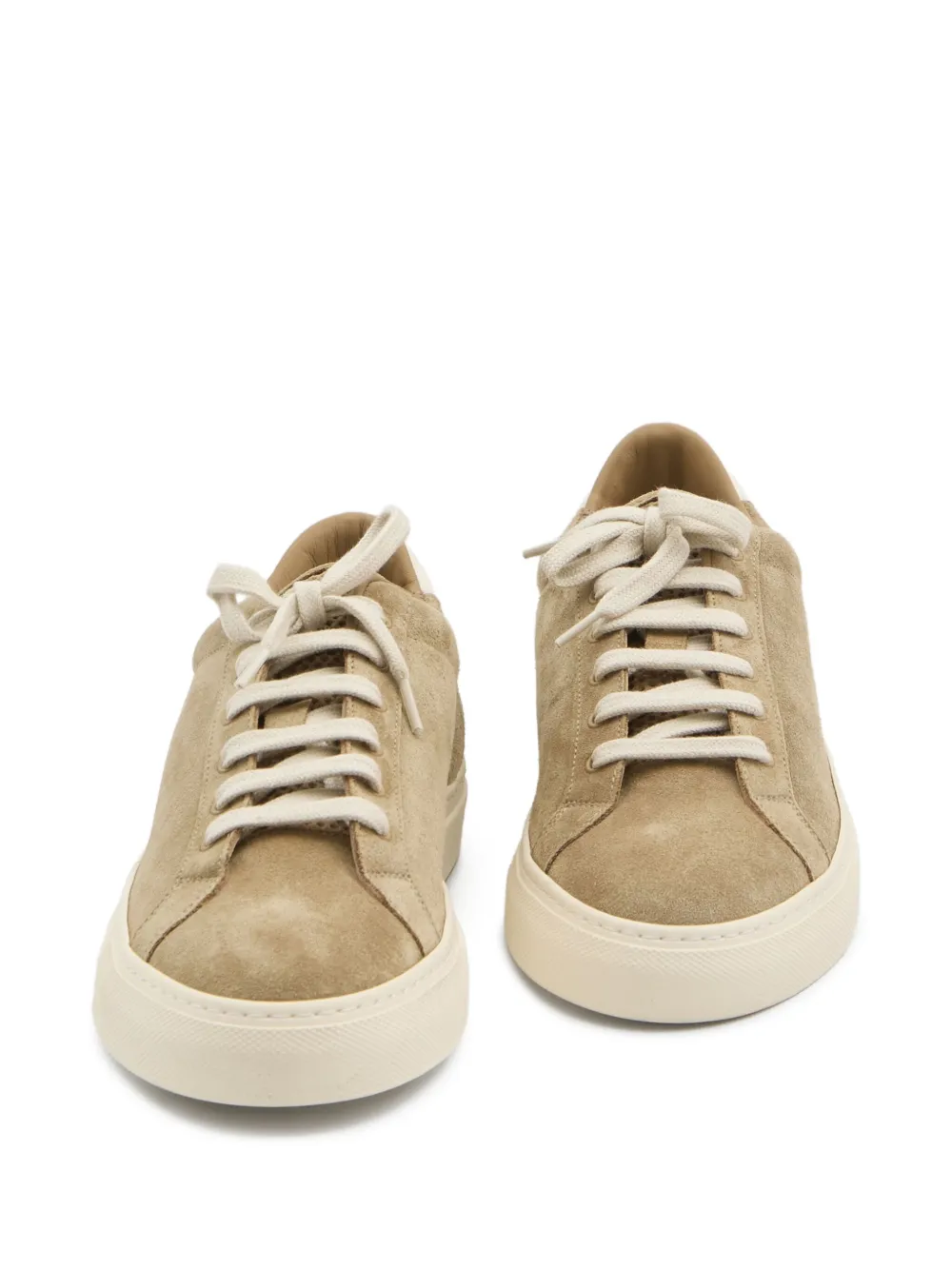 Common Projects Suède sneakers met patroon op de tong Beige