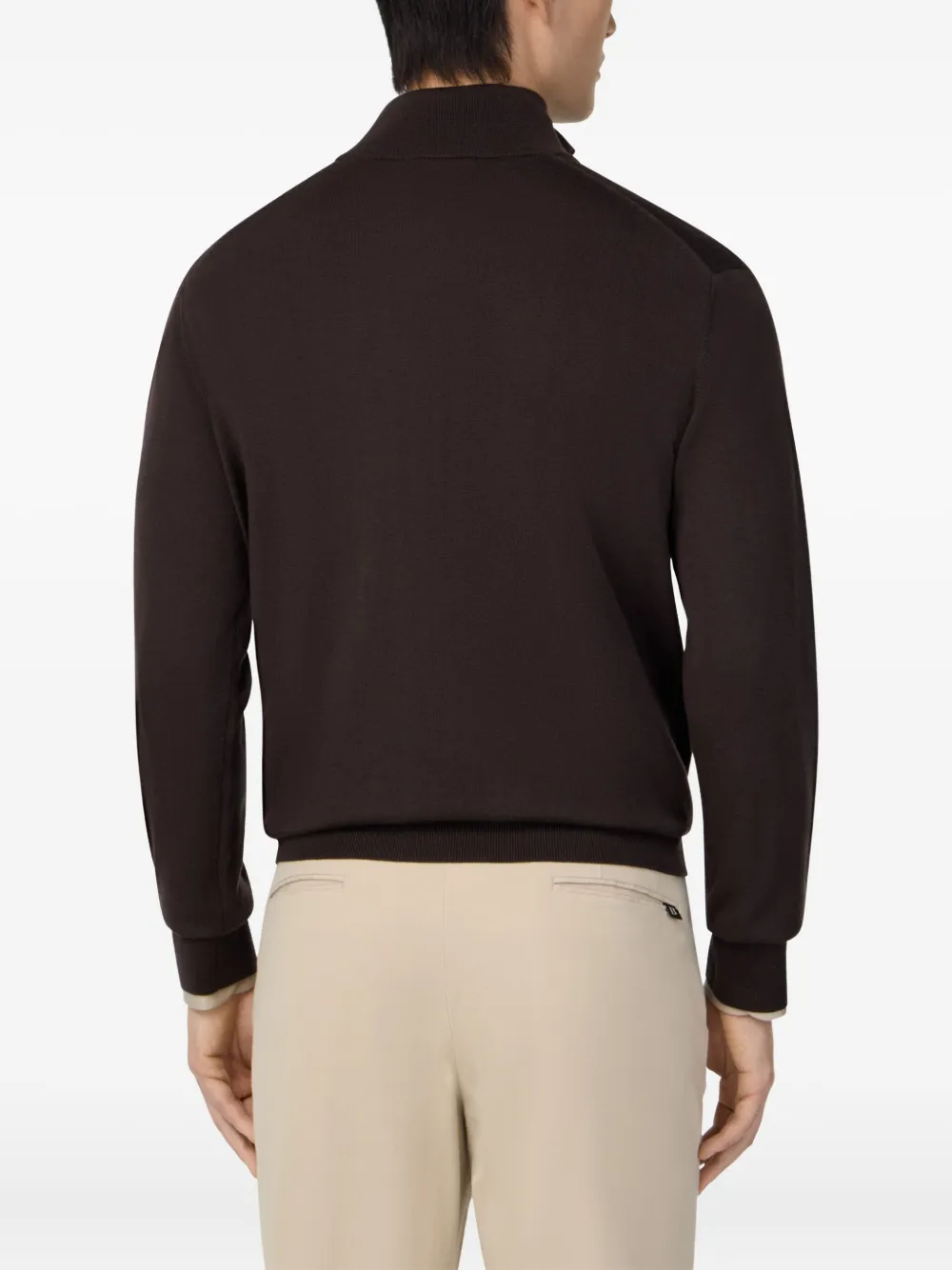 Boggi Milano Trui met halve rits Bruin