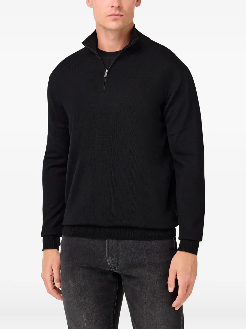 Boggi Milano Trui met halve rits Zwart