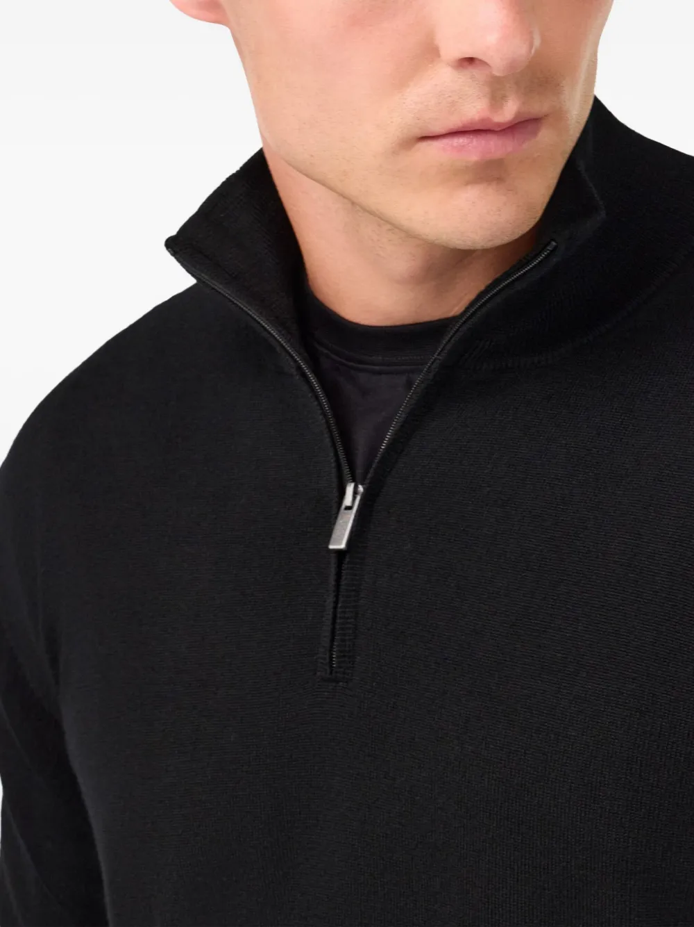 Boggi Milano Trui met halve rits Zwart