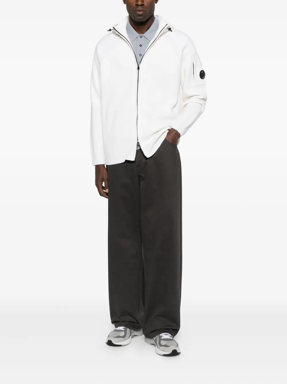C.p. Company C.p.company Organic Gabardine Full Zip Overshirt In White