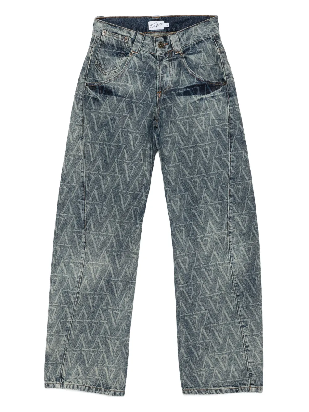 Vaquera monogram-print jeans | Blue | Image 1