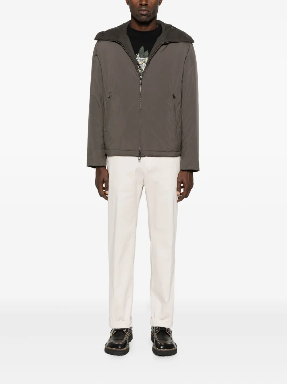 Emporio Armani hooded zip-front jacket | Hooded Jackets | Image 2
