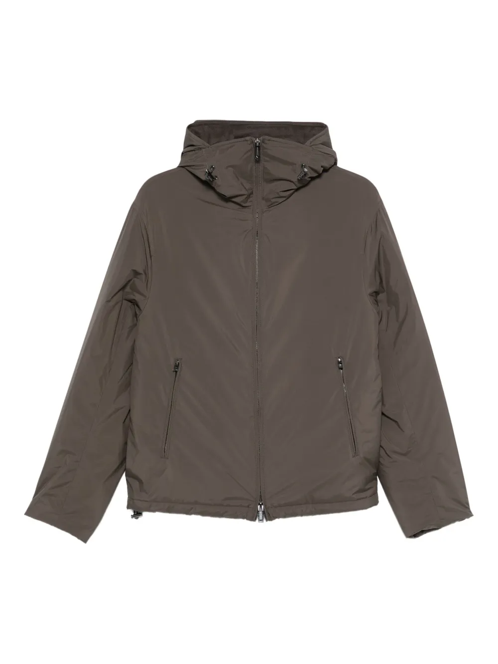 Emporio Armani hooded zip-front jacket | Brown | Image 1