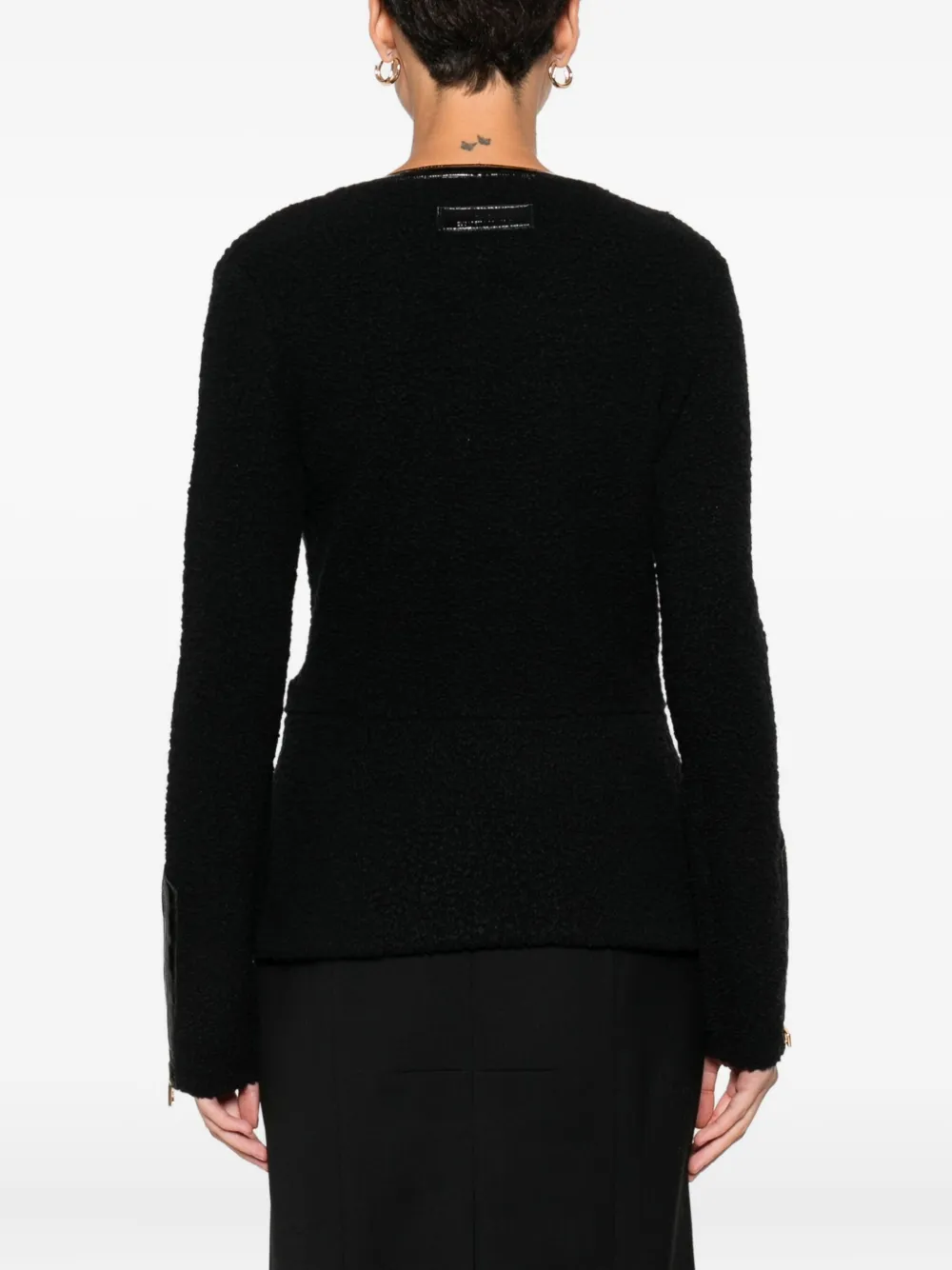Elisabetta Franchi Zip-front Pocket Cardigan In Black