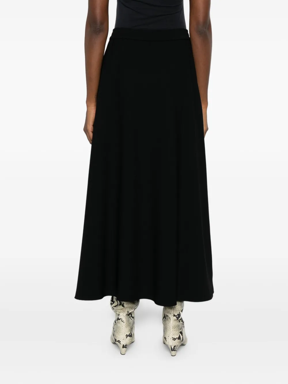 Herno Drawstring Flared Midi Skirt In Black