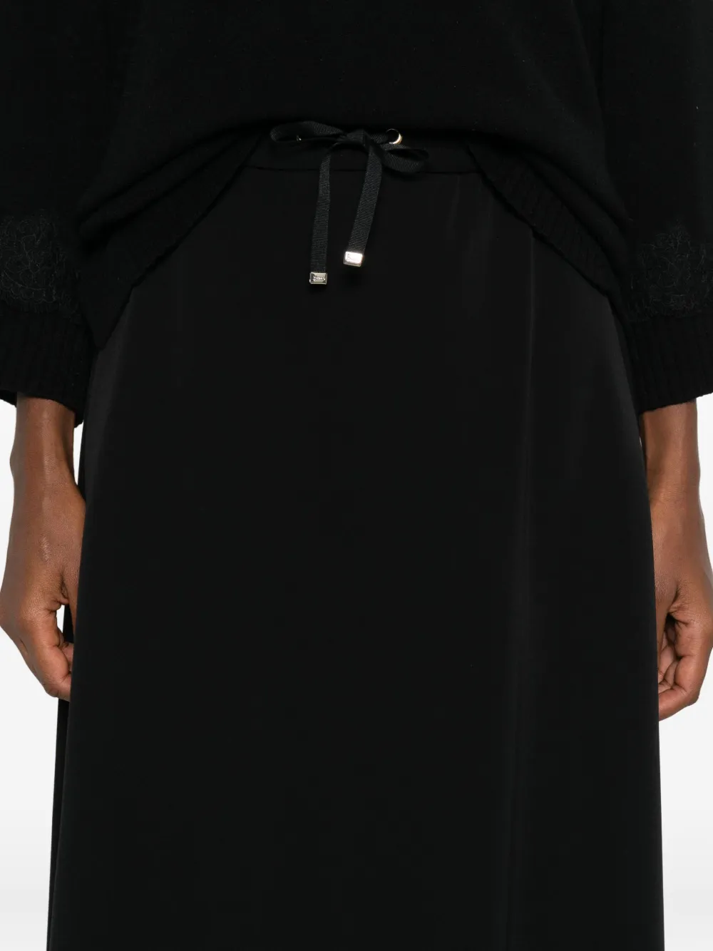 Herno Drawstring Flared Midi Skirt In Black