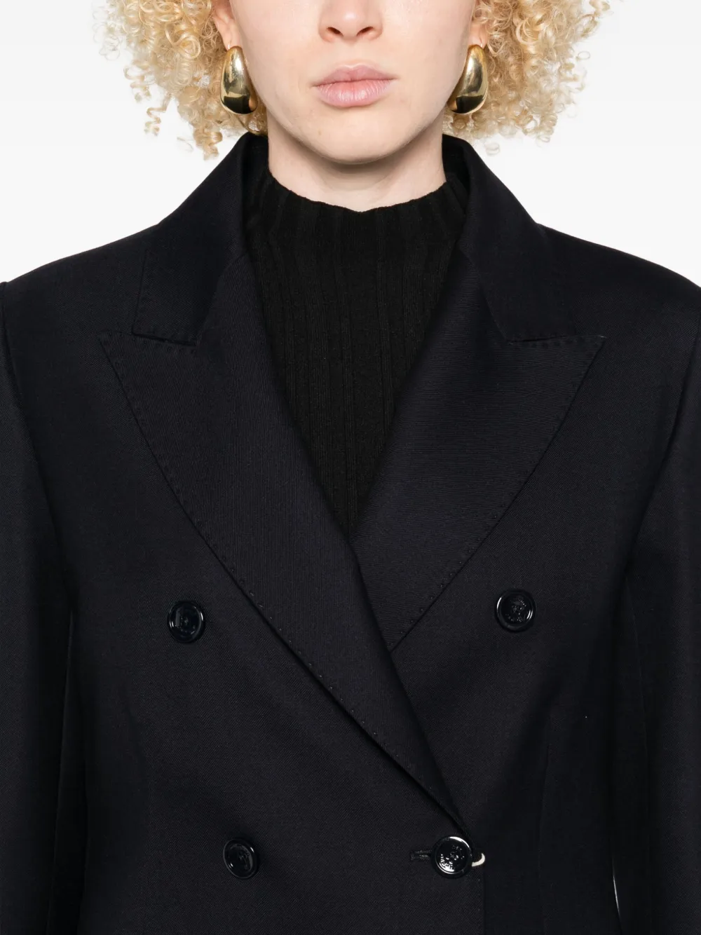 Herno Double-breasted Blazer In Black