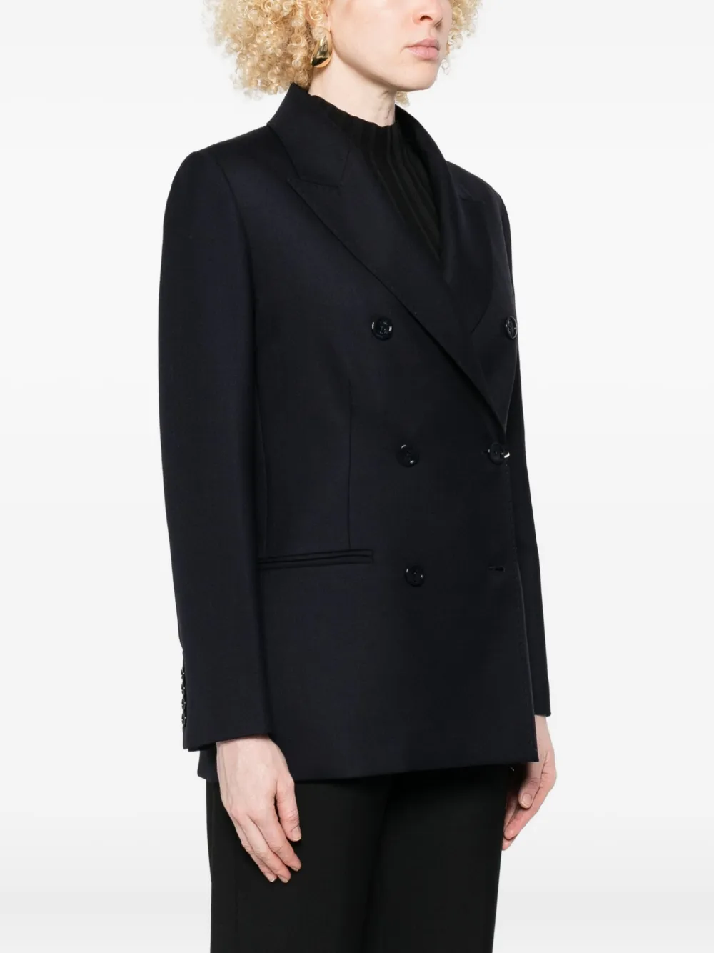 Herno Double-breasted Blazer In Black