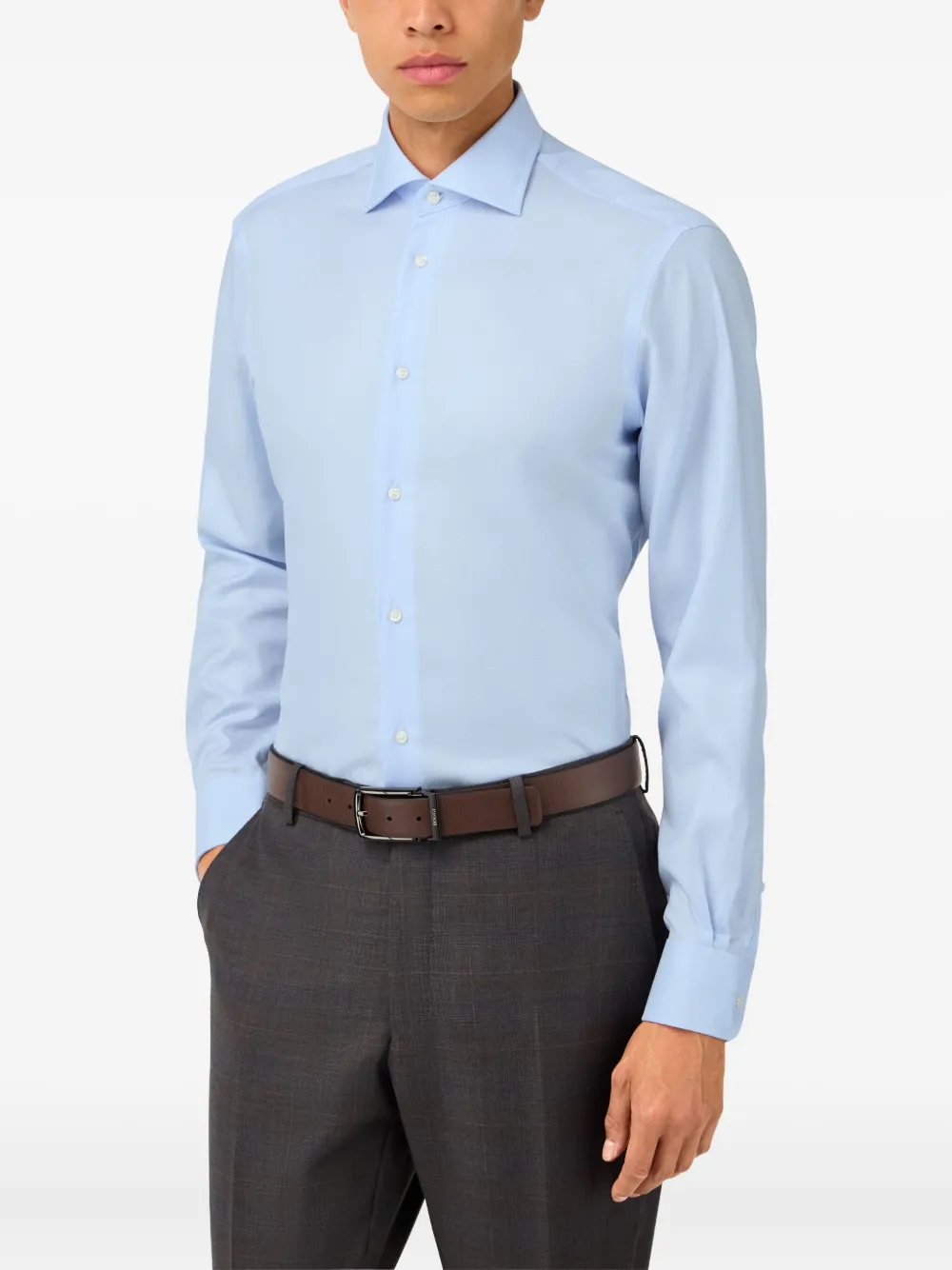 Boggi Milano Windsor-collar Shirt In Blue