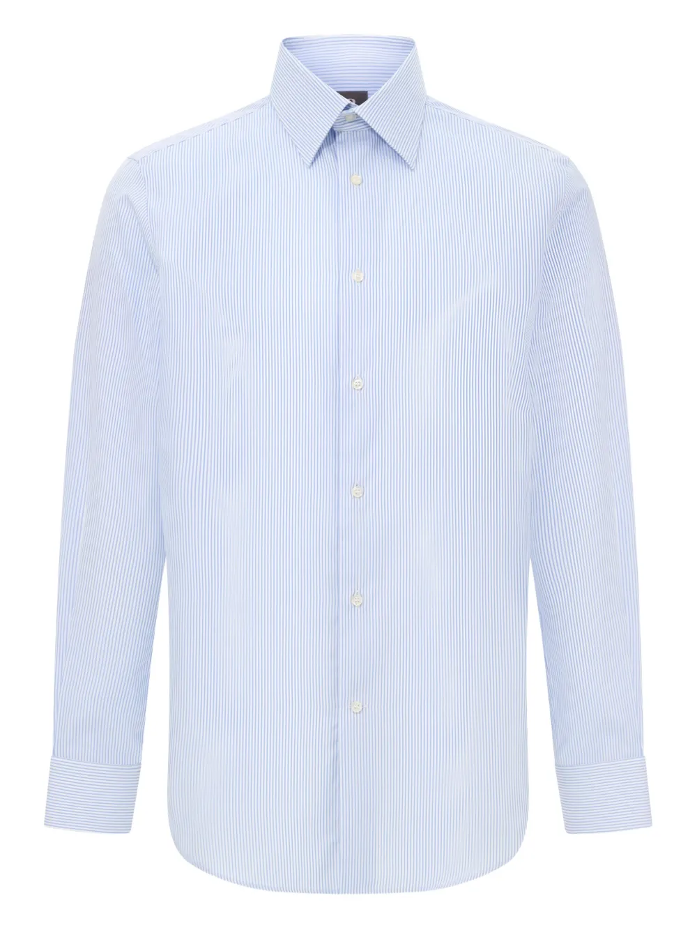 Boggi Milano Spread-collar Striped Shirt In Blue