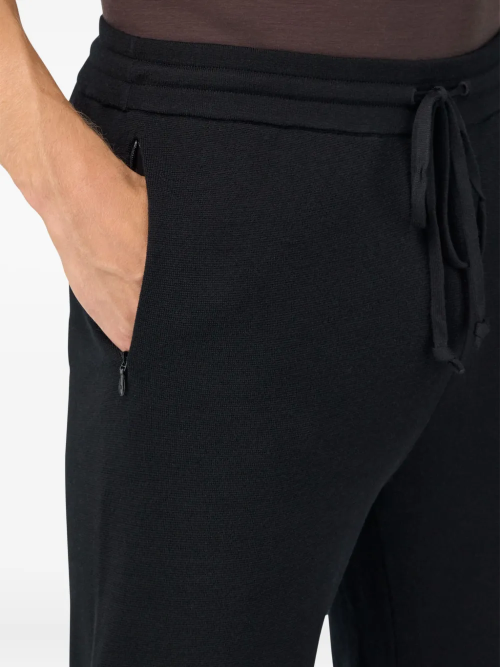 Boggi Milano Knitted Trousers In Superfine Merino Wool In Black