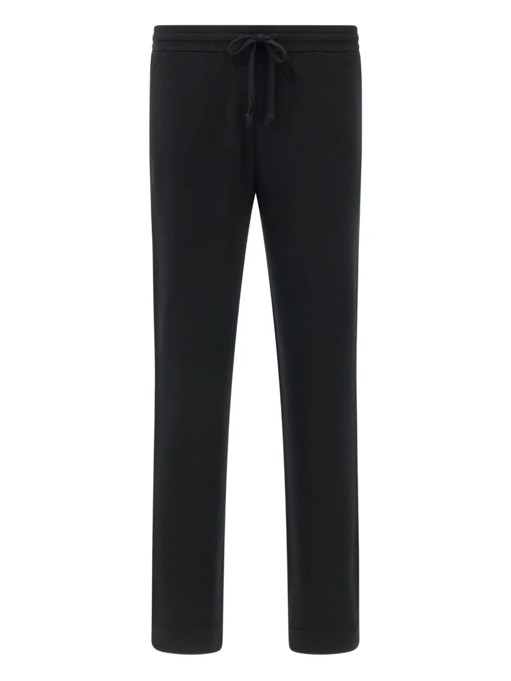 Boggi Milano Knitted Trousers In Superfine Merino Wool In Black