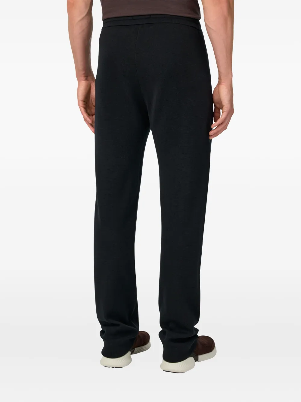 Boggi Milano Knitted Trousers In Superfine Merino Wool In Black