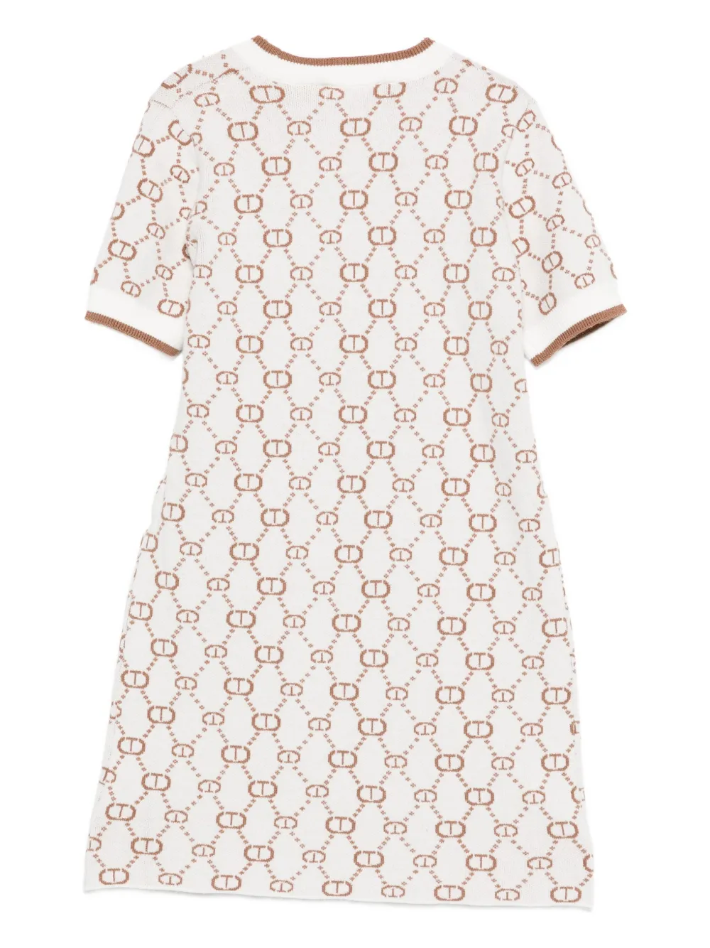 Twinset Monogram-pattern Knitted Dress In White