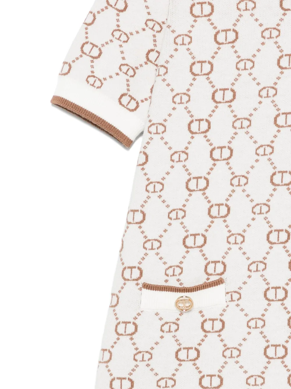Twinset Monogram-pattern Knitted Dress In White