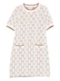 TWINSET Kids monogram-pattern knitted dress - White