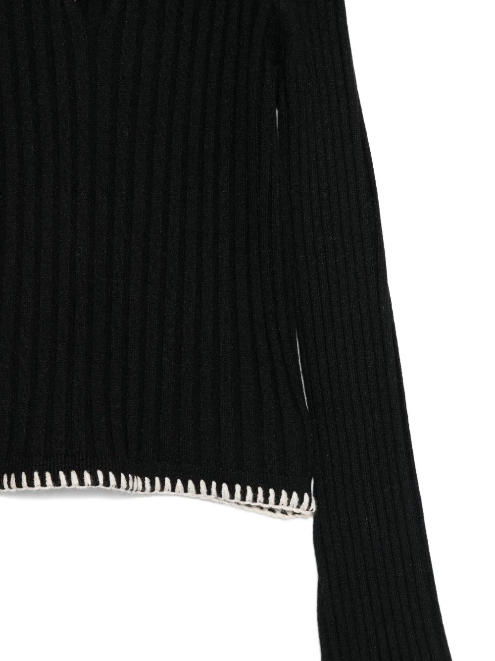 Twinset Ribbed Bell-sleeve Top In Black