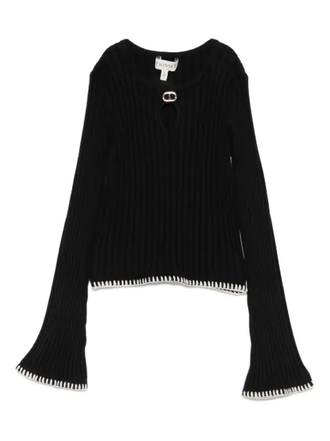 TWINSET Kids ribbed bell-sleeve top