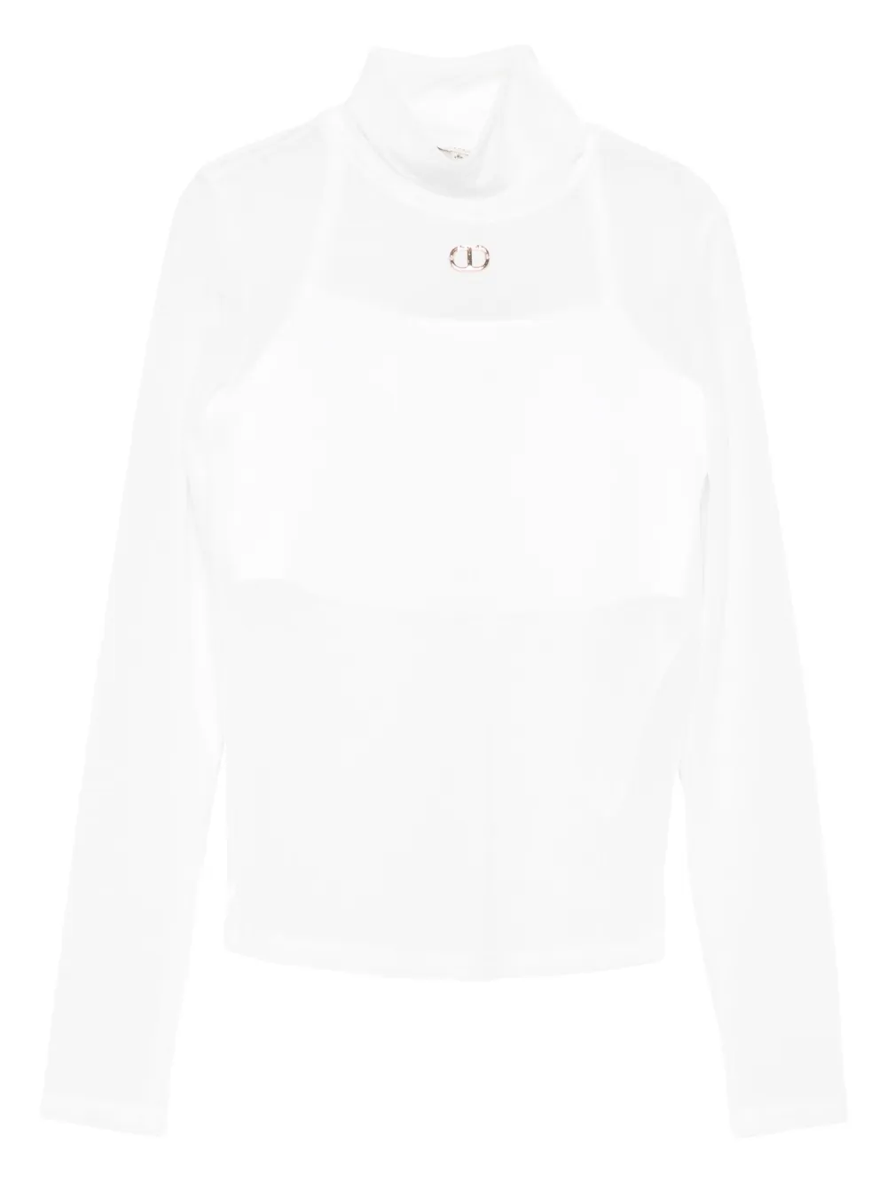 TWINSET Kids high-neck logo-plaque T-shirt | White | Image 1