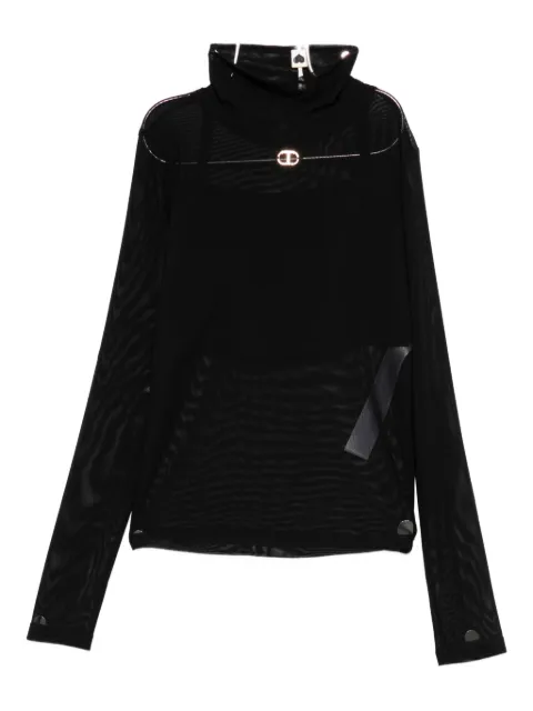 TWINSET Kids high-neck mesh T-shirt