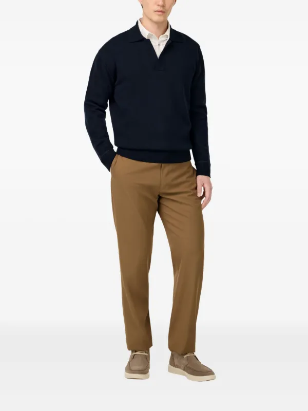 Boggi Milano polo-collar Sweater Blue FARFETCH TR