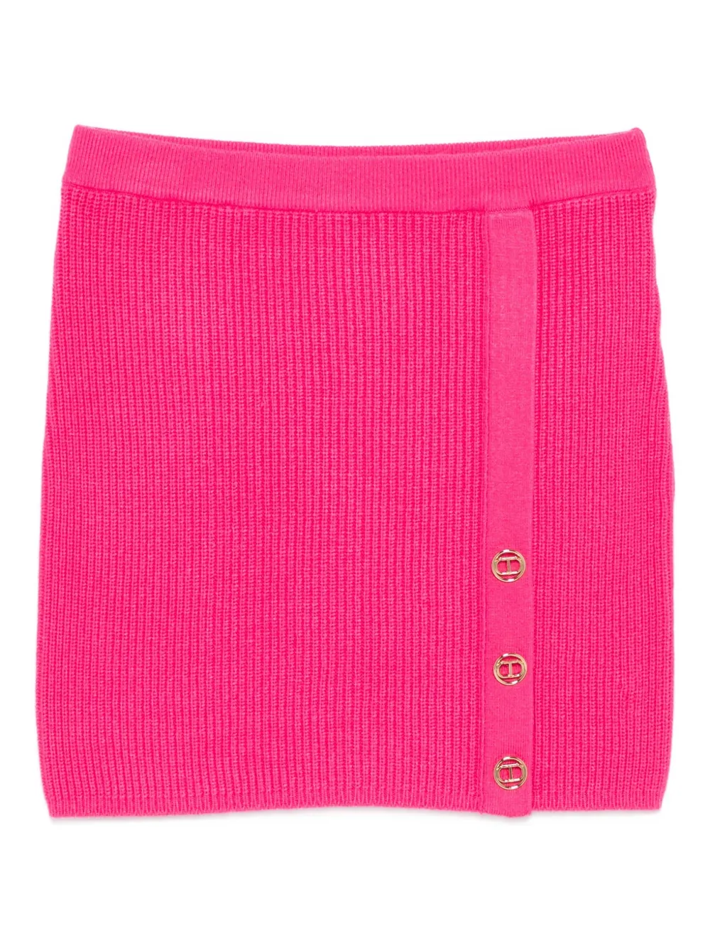 TWINSET Kids logo-plaque ribbed skirt | Pink | Image 1