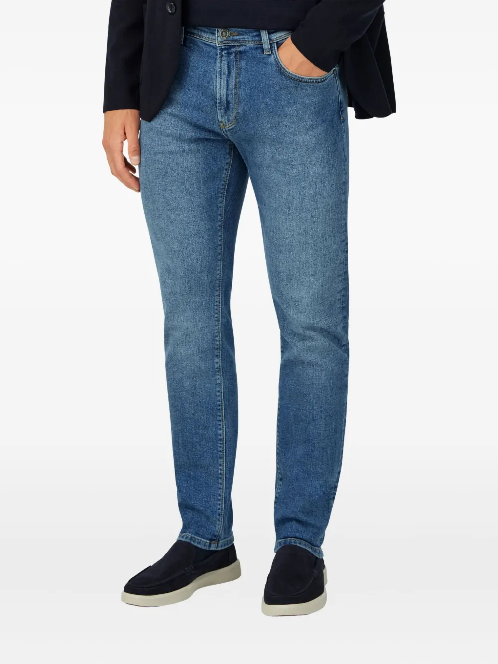 Boggi Milano Jeans met vijf zakken Blauw
