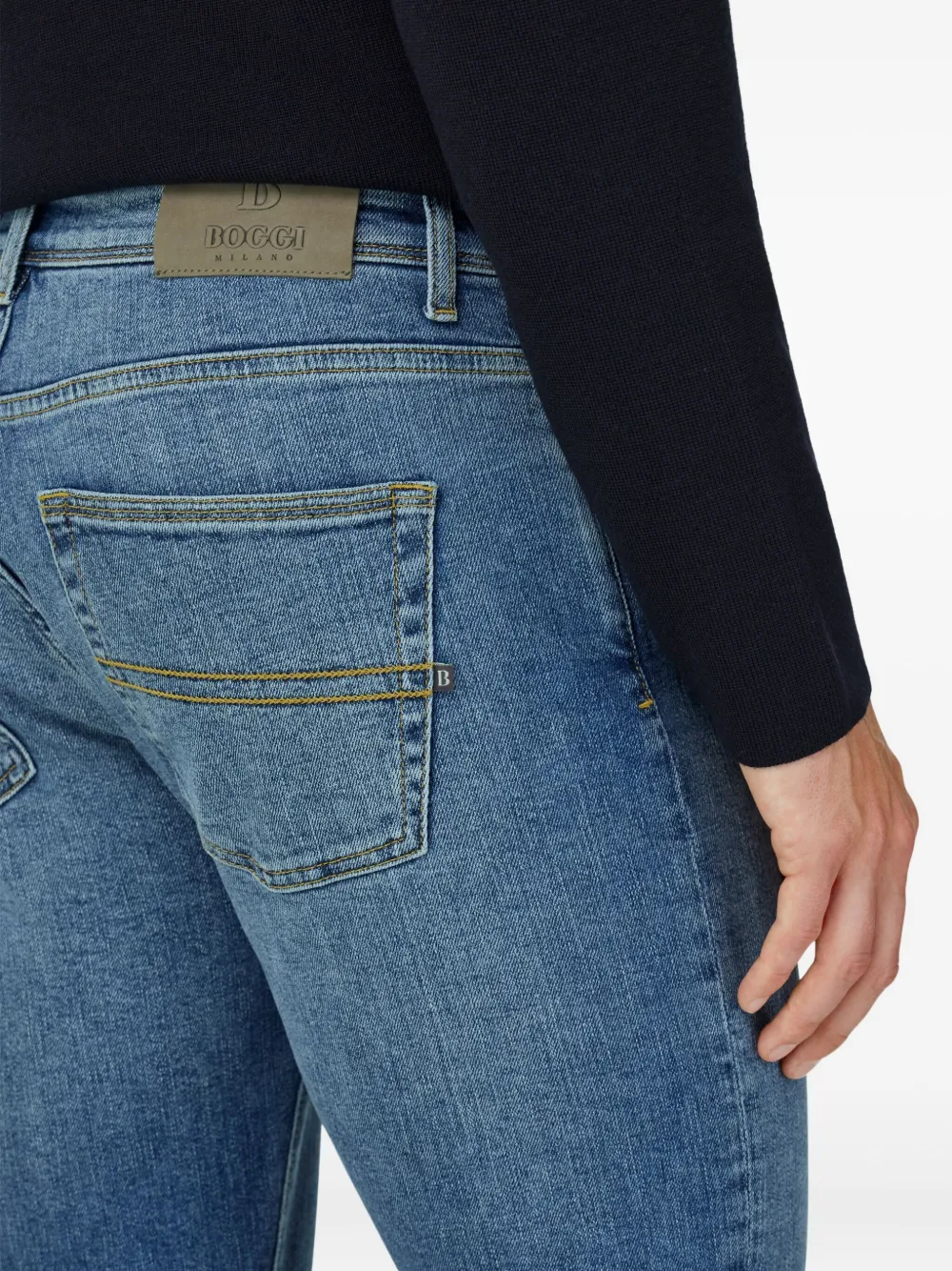 Boggi Milano Jeans met vijf zakken Blauw