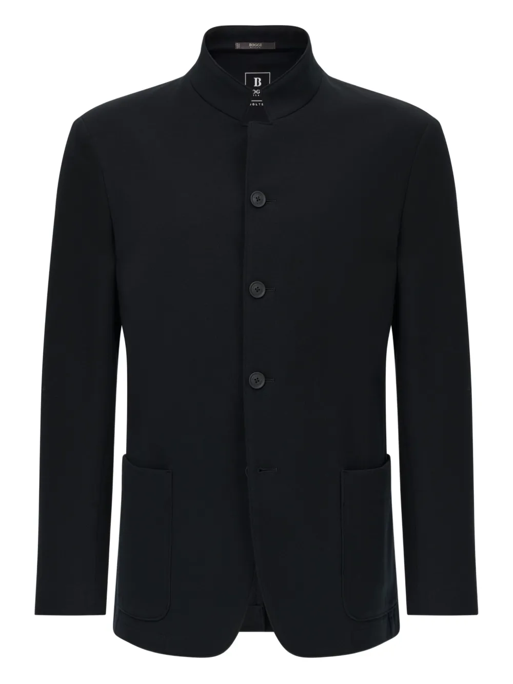 Boggi Milano mandarin-collar patch-pocket blazer | Black | Image 1